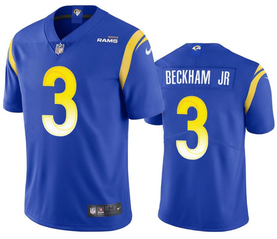 Men's Royal Los Angeles Rams #3 Odell Beckham Jr. 2021 Vapor Untouchable Limited Stitched Football Jersey